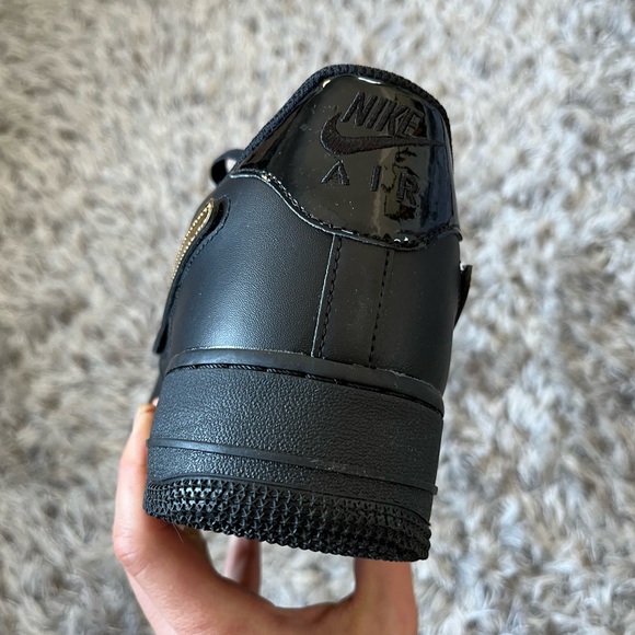 Nike Air Force 1 black metallic golden removable swoosh” - Picture 10 of 10